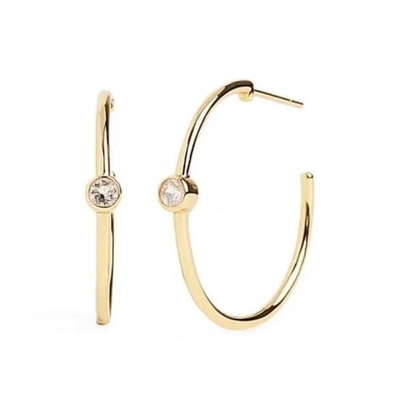 Marrin Costello X Rachel Zoe Curateur Mystic Hoop Earrings 14k Gold Plated - Picture 1 of 7